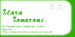 klara komaromi business card